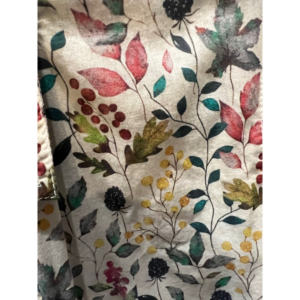Luxe Cino Button Down Shirt M Garden Lover Botanical Beauty 100% Organic Cotton